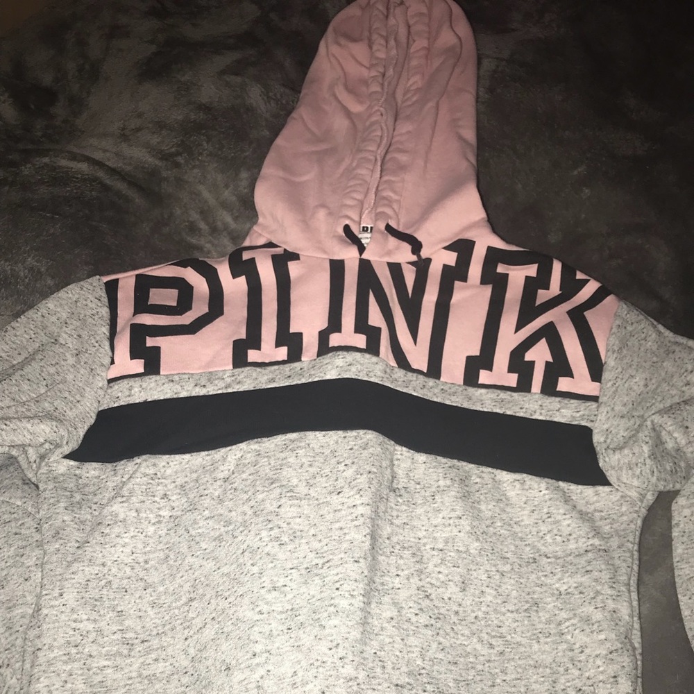 VS pink hooded sweatshirt